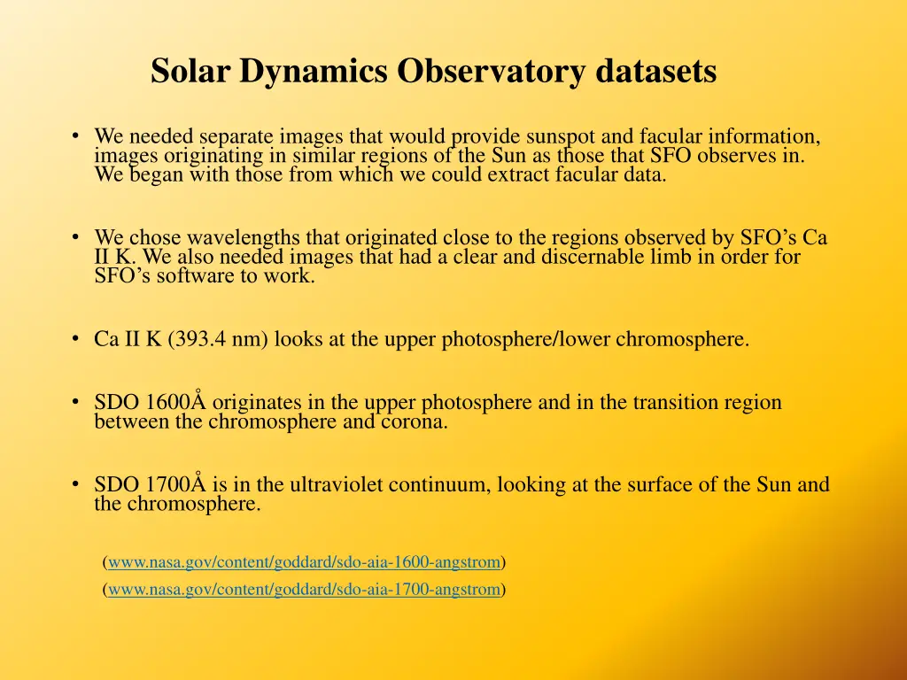 solar dynamics observatory datasets