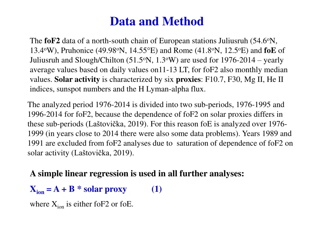 data and method