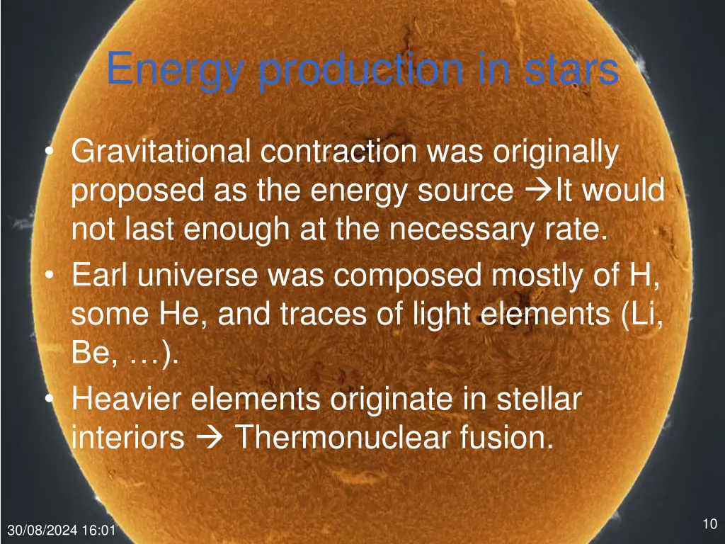 energy production in stars