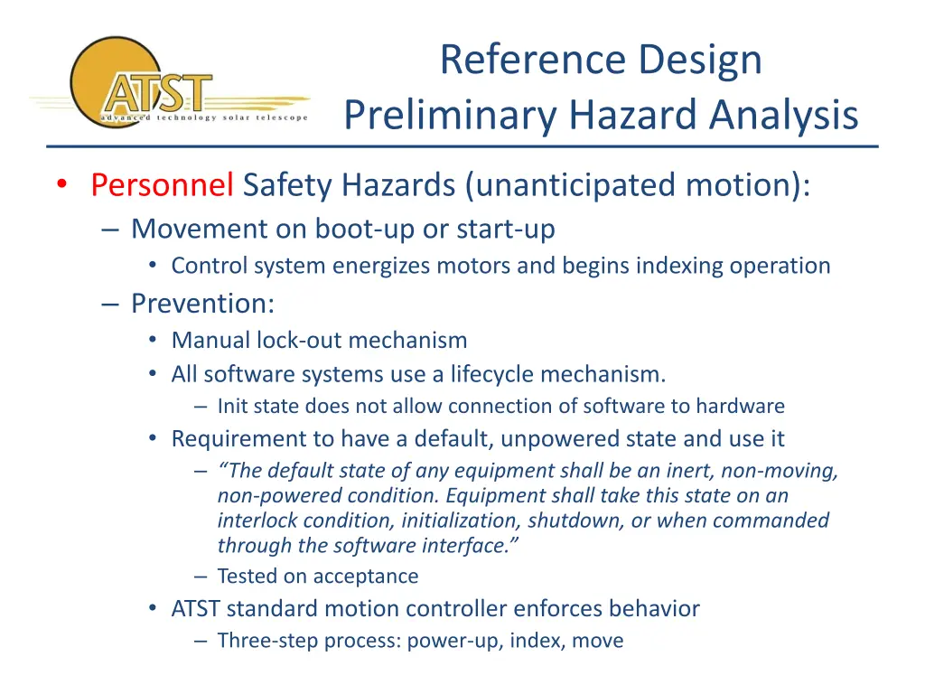 reference design preliminary hazard analysis 1