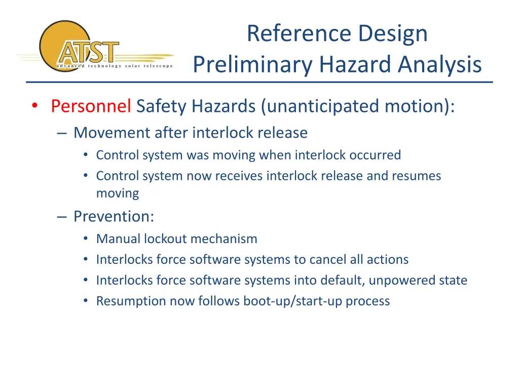 reference design preliminary hazard analysis 2