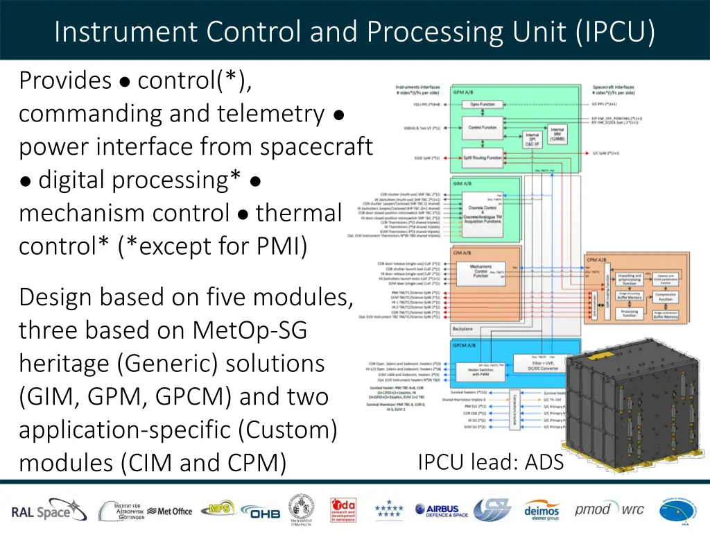 instrument control and processing unit ipcu