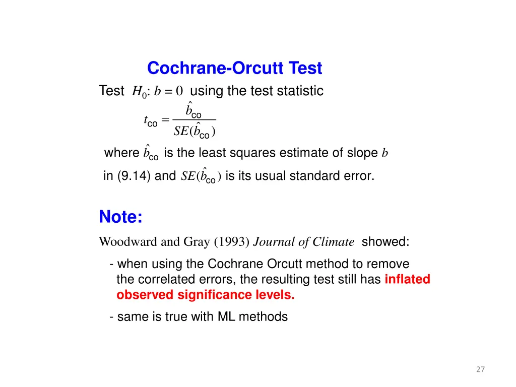 cochrane orcutt test