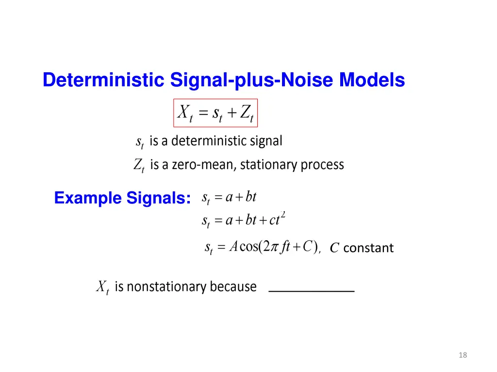 deterministic signal plus noise models