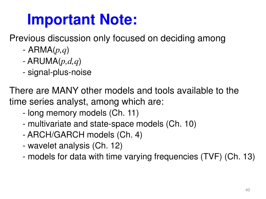 important note previous discussion only focused