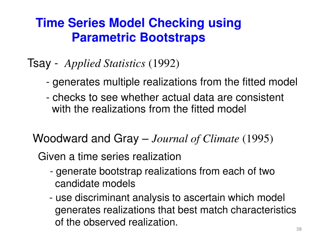 time series model checking using parametric