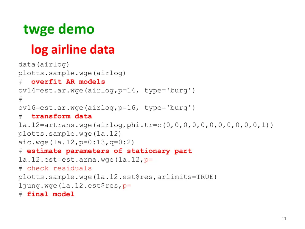 twge demo log airline data