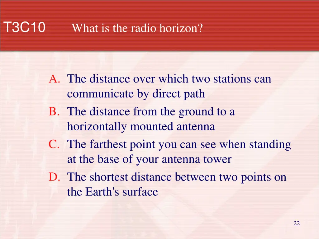 t3c10 what is the radio horizon