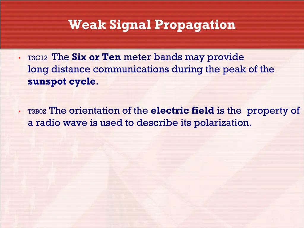 weak signal propagation 11