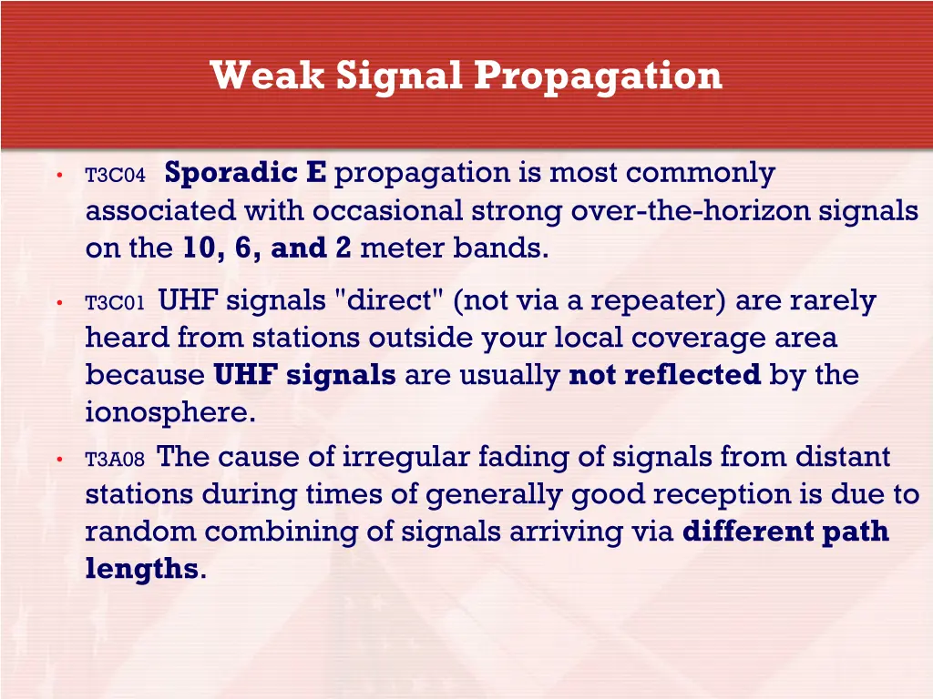 weak signal propagation 9