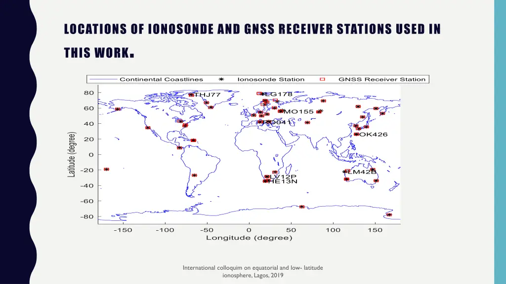 locations of ionosonde and gnss receiver stations