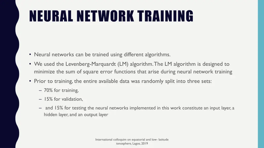 neural network training