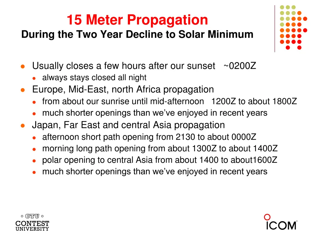 15 meter propagation during the two year decline