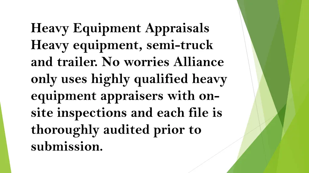 heavy equipment appraisals heavy equipment semi