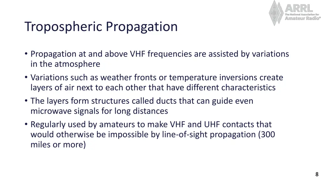 tropospheric propagation