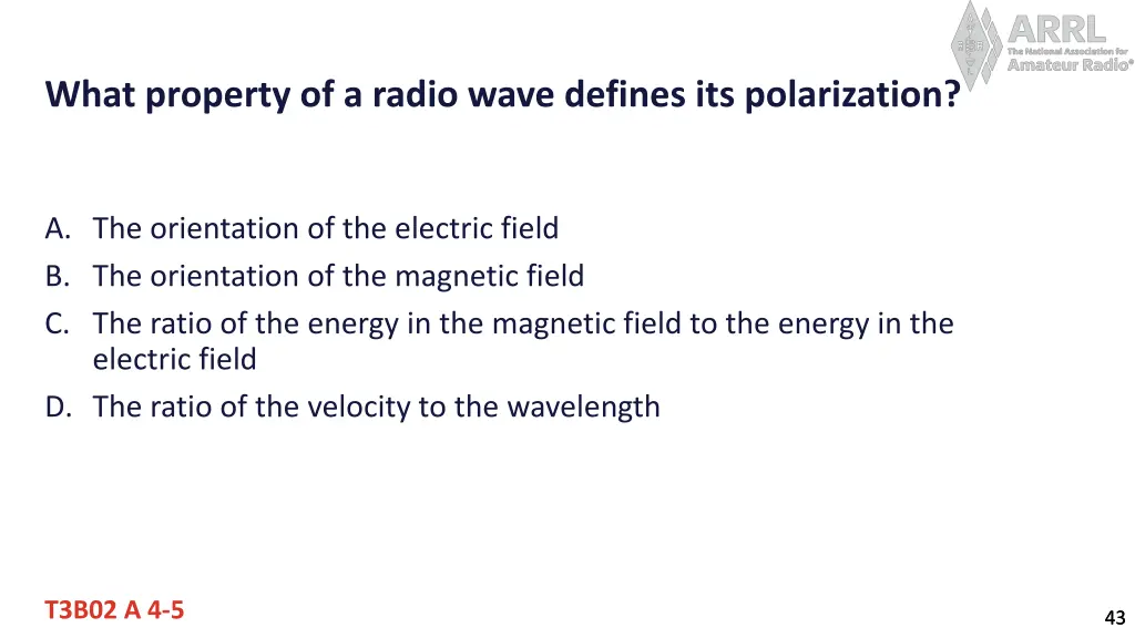 what property of a radio wave defines