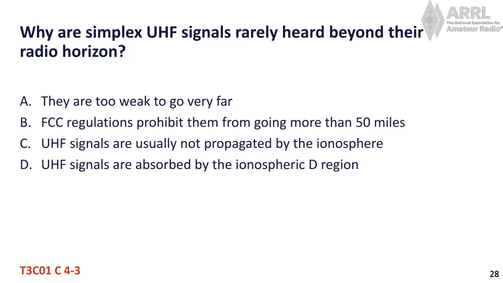 why are simplex uhf signals rarely heard beyond