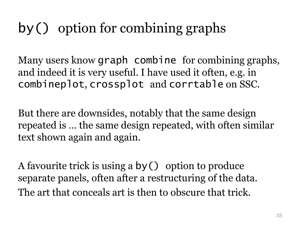 by option for combining graphs