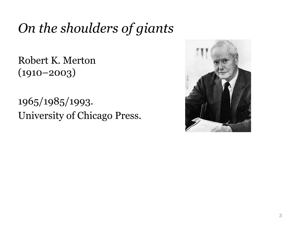 on the shoulders of giants