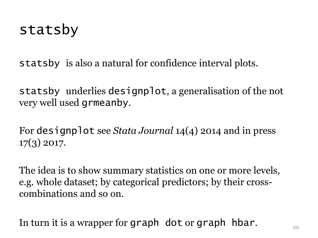 statsby 1