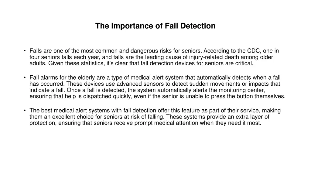 the importance of fall detection