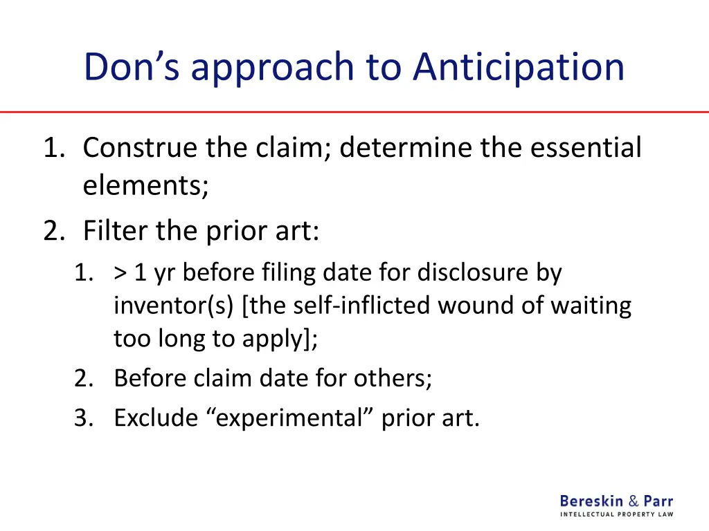 don s approach to anticipation