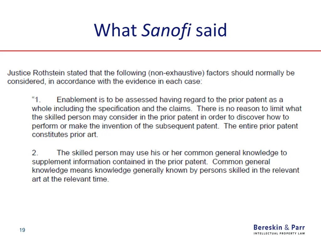 what sanofi said 1