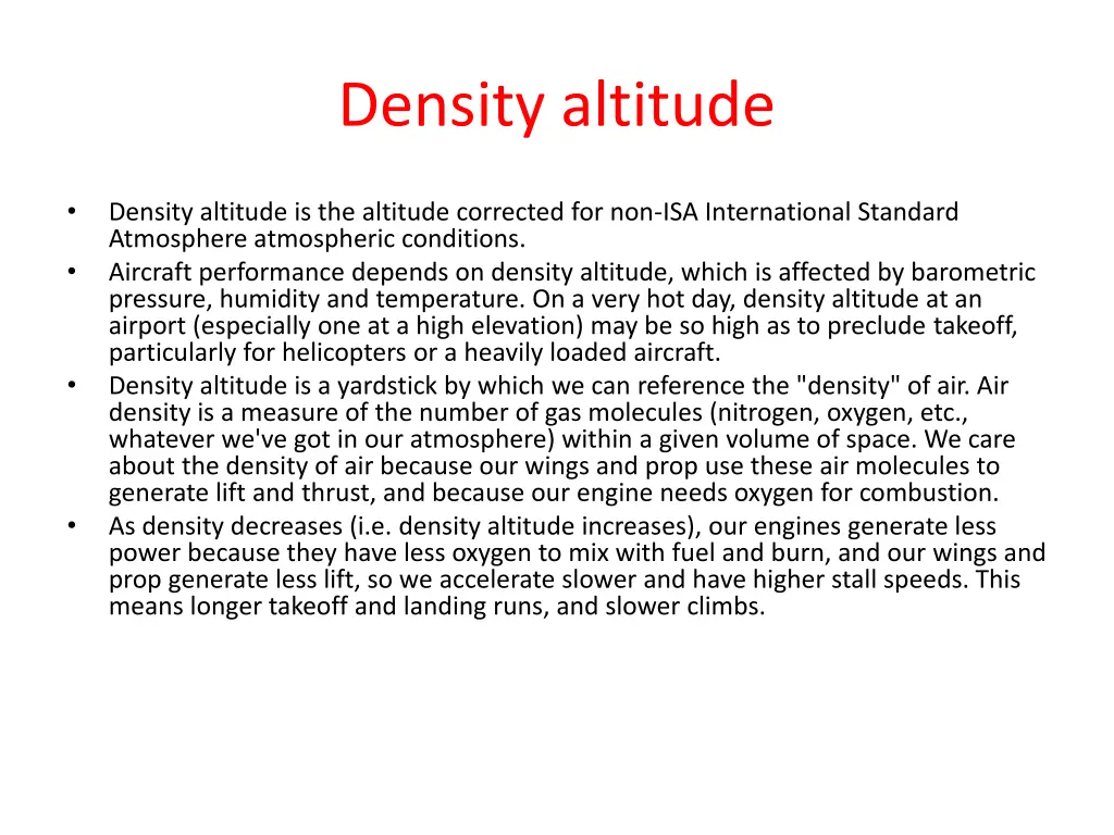 density altitude