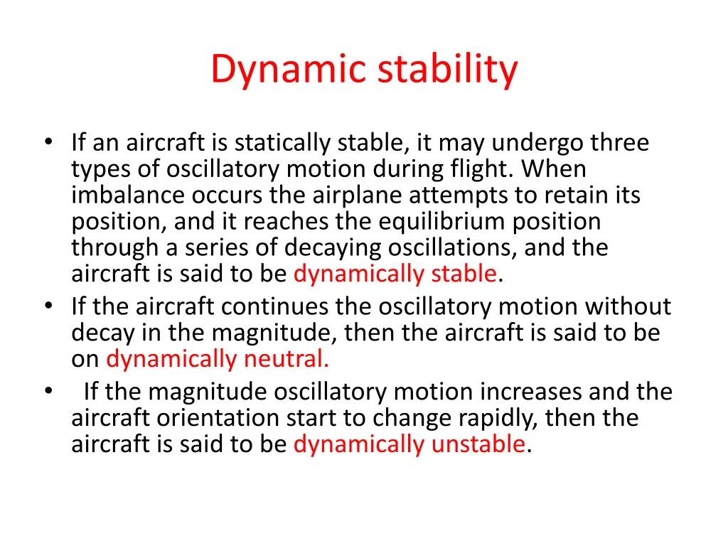 dynamic stability