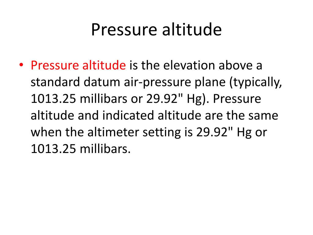 pressure altitude