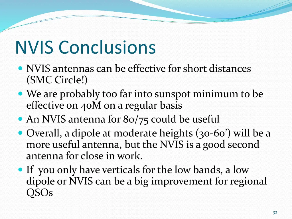 nvis conclusions nvis antennas can be effective