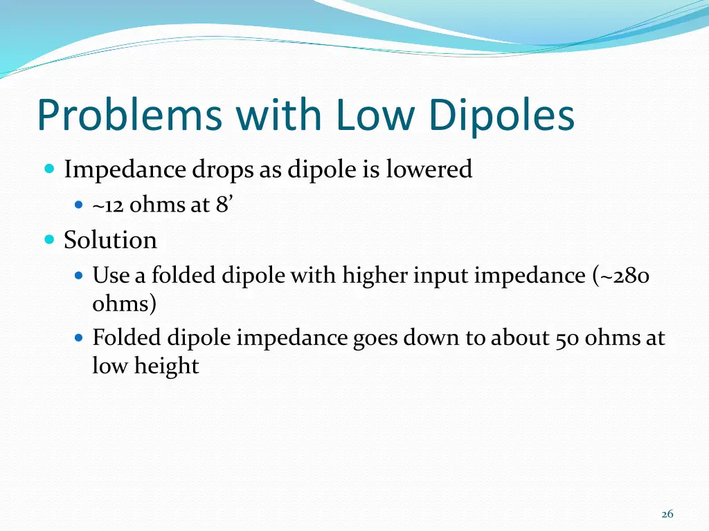 problems with low dipoles