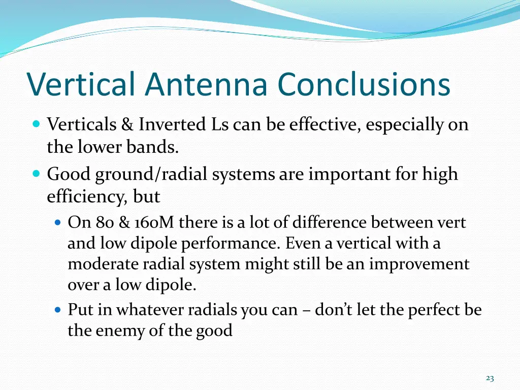 vertical antenna conclusions