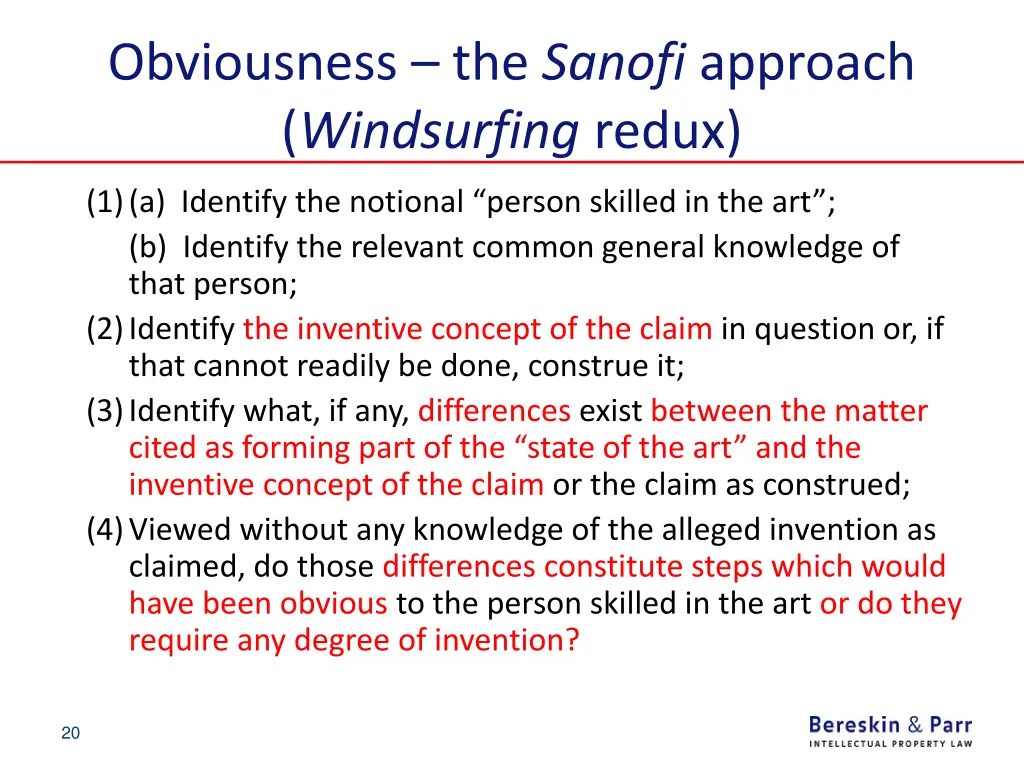 obviousness the sanofi approach windsurfing redux