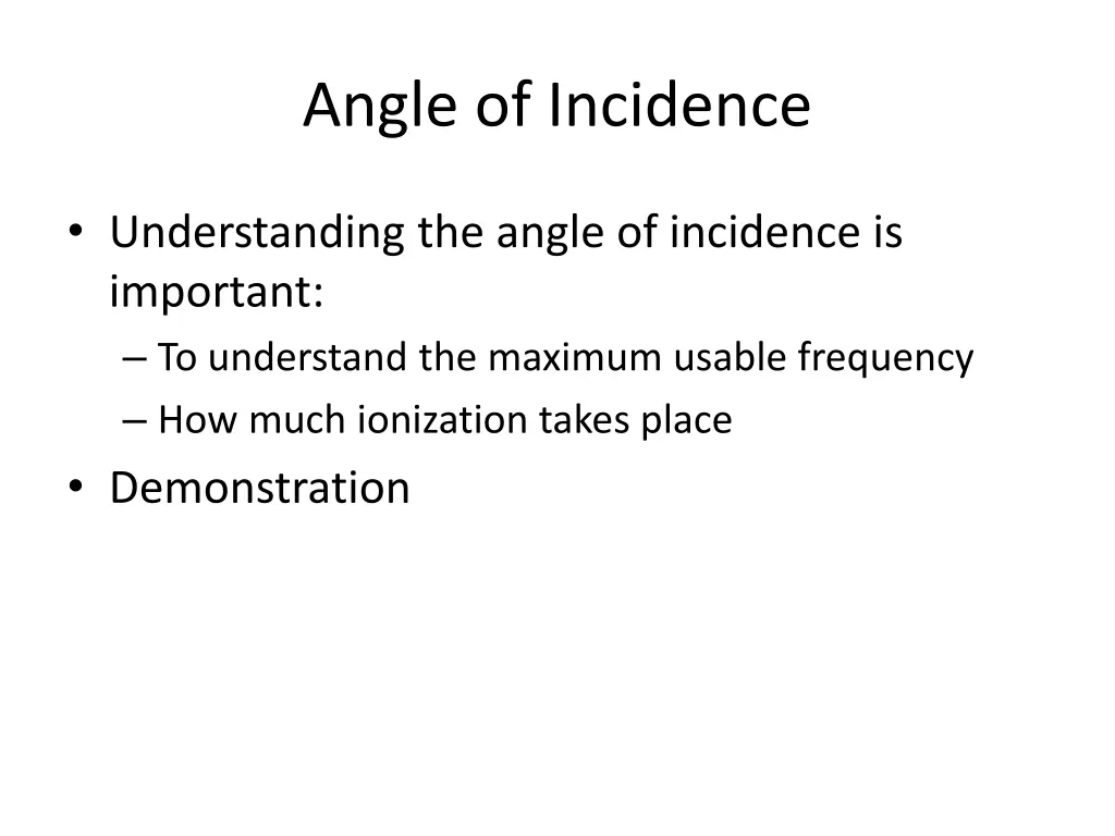 angle of incidence