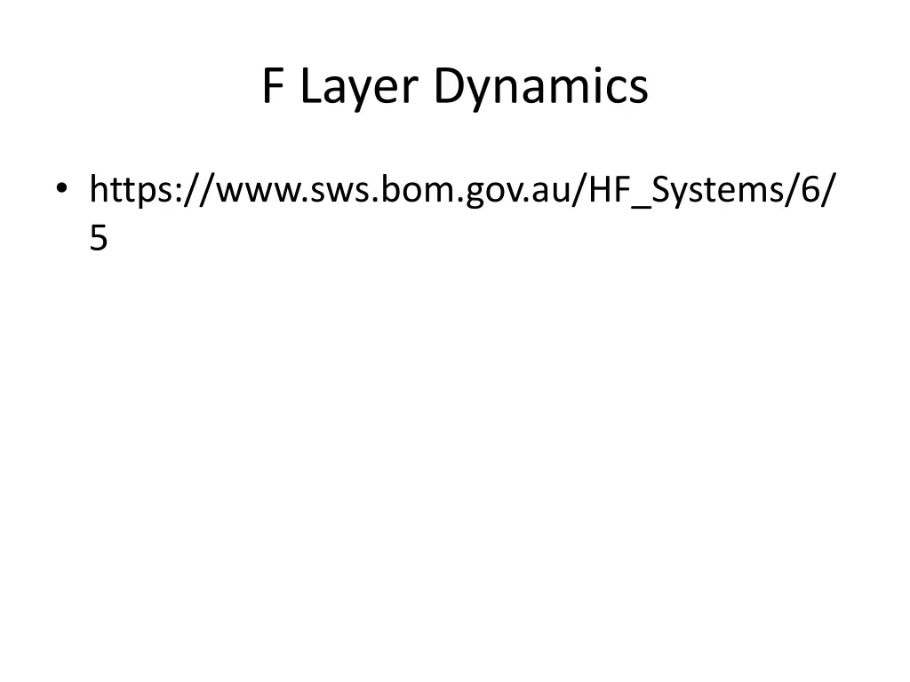 f layer dynamics