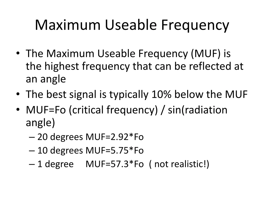 maximum useable frequency