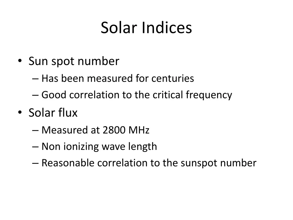 solar indices