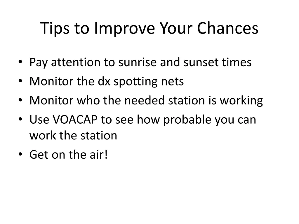 tips to improve your chances