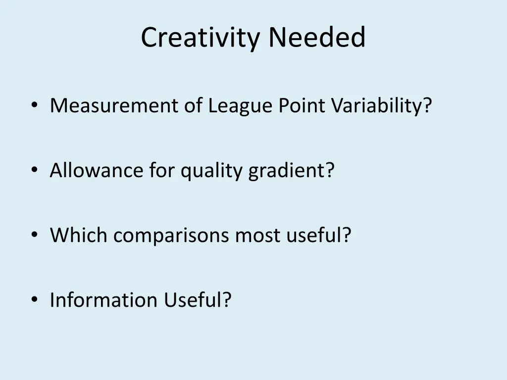 creativity needed