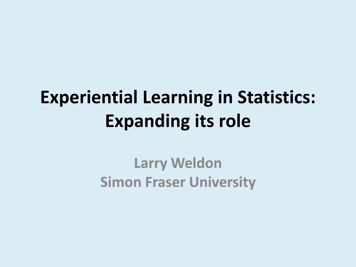 experiential learning in statistics expanding