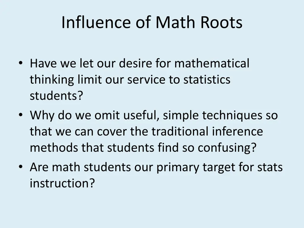 influence of math roots 1