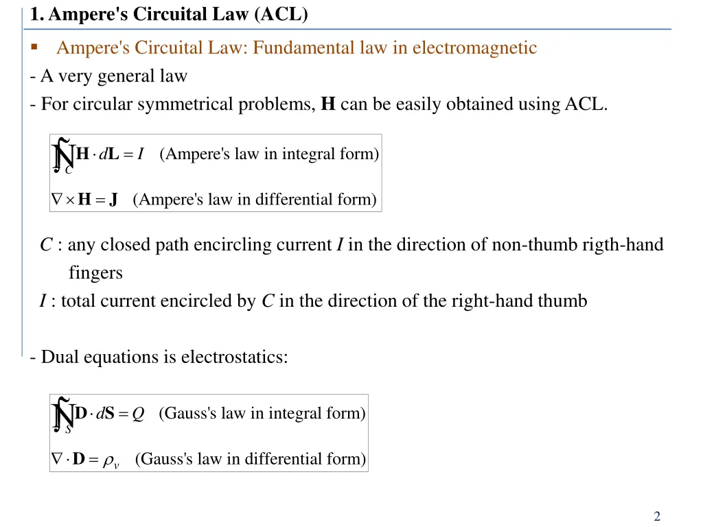 1 ampere s circuital law acl