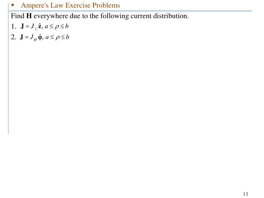 ampere s law exercise problems find h everywhere