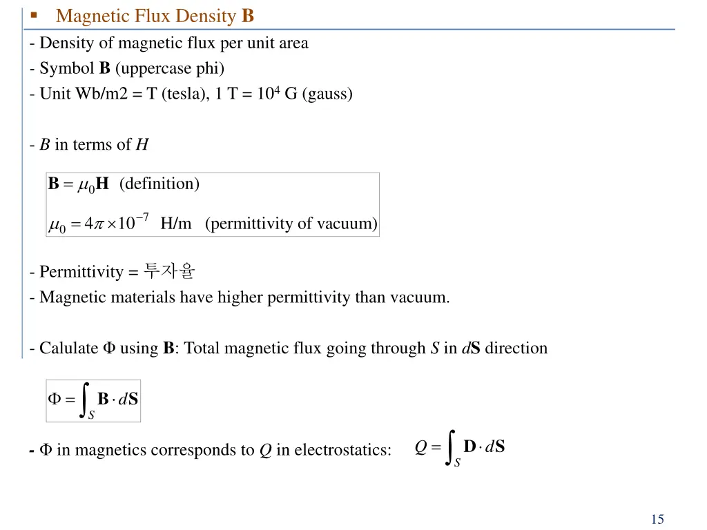 magnetic flux density b density of magnetic flux