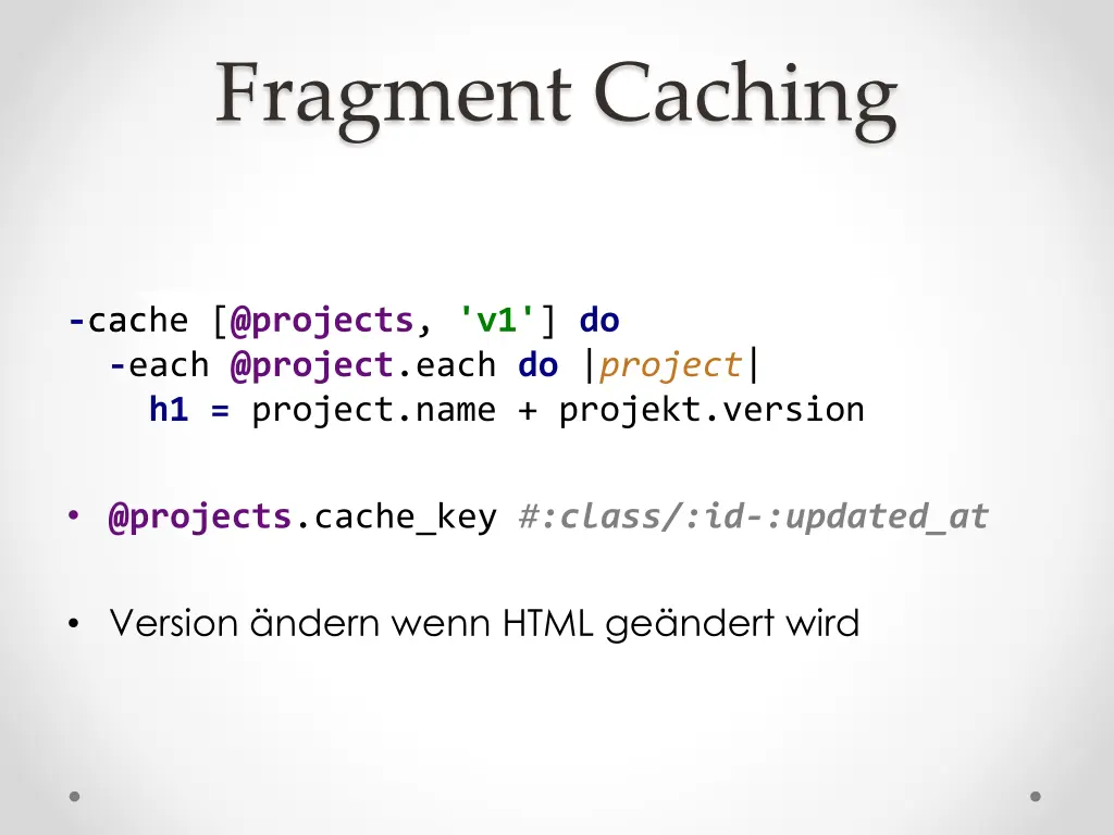 fragment caching