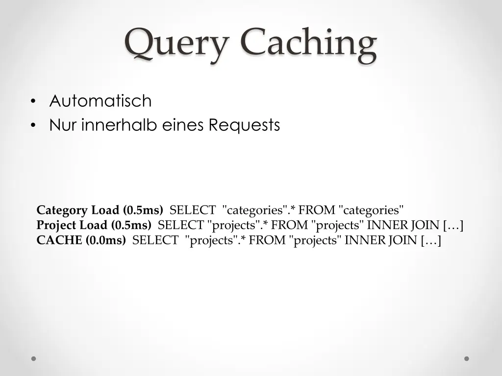 query caching