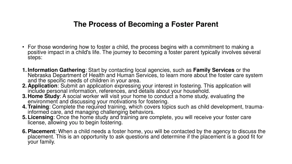 the process of becoming a foster parent