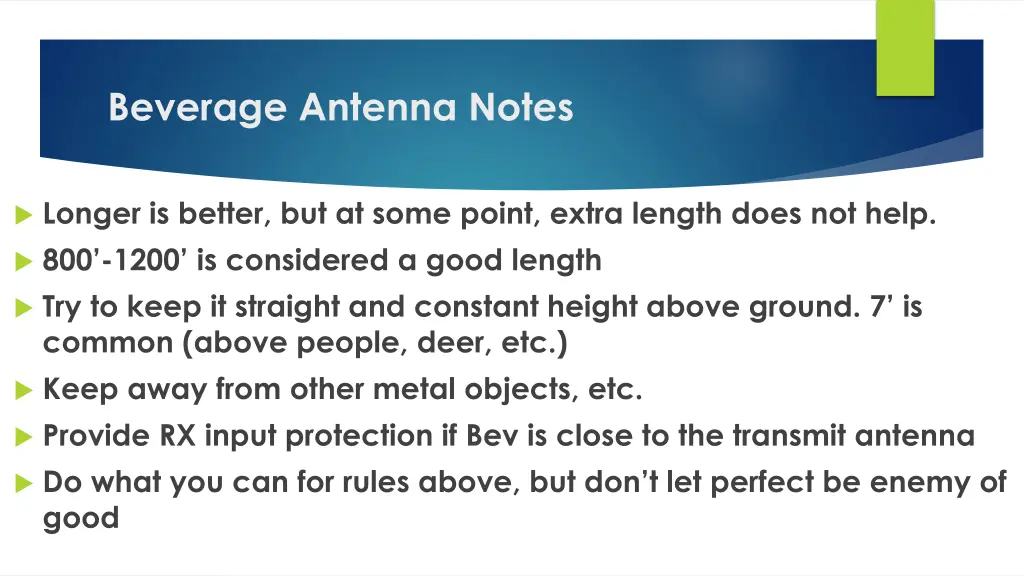 beverage antenna notes