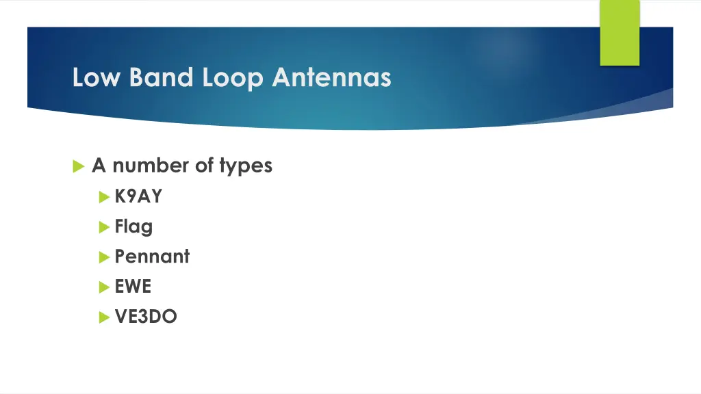 low band loop antennas